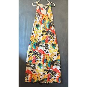 Tracy Lynn Apparel XL Maxi Dress Racerback Multicolor Festival Floral Stretch